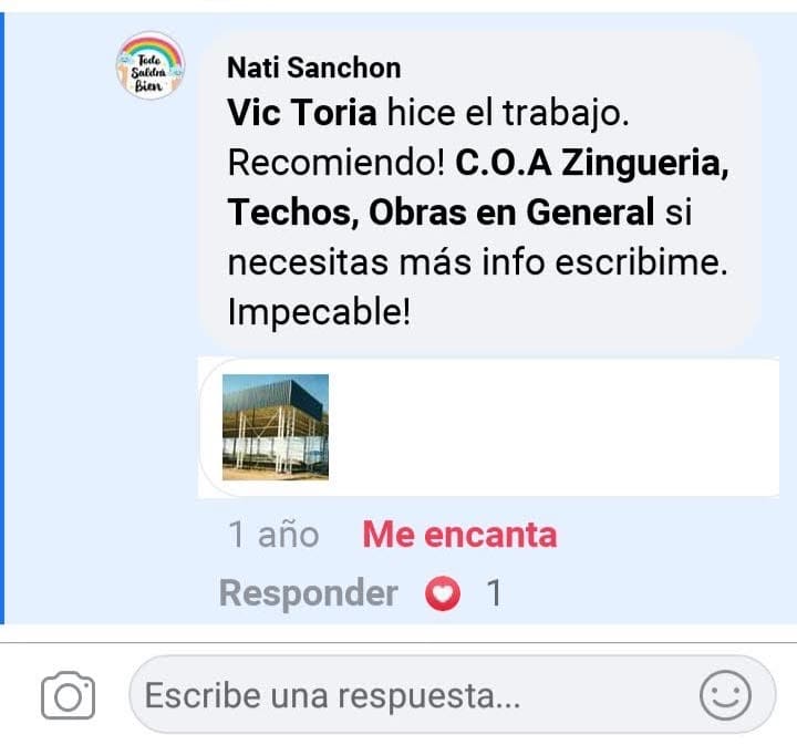 Testimonio de reparación de techos en General San Martín